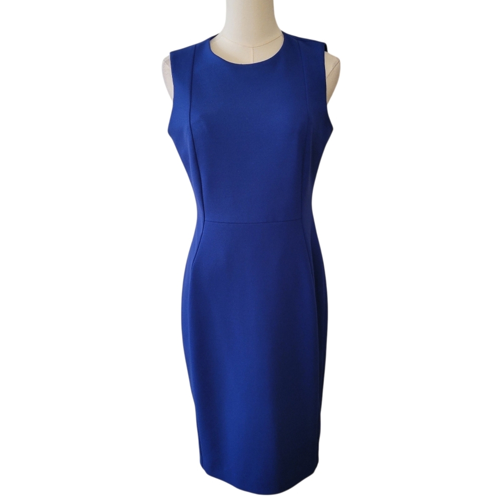 Calvin Klein Cobalt Blue Sleeveless Sheath Dress Size 6 - Picture 2 of 6